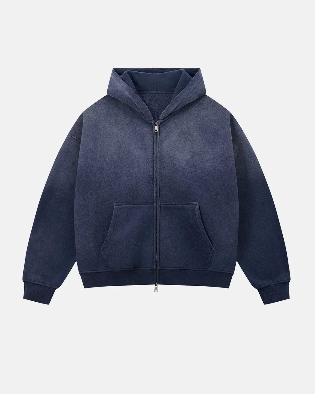 Monkey Washed Fleece Boxy Zip-Up Hoodie