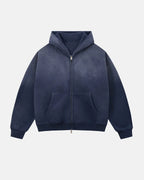 Monkey Washed Fleece Boxy Zip-Up Hoodie