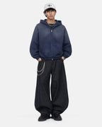 Monkey Washed Fleece Boxy Zip-Up Hoodie