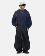 Monkey Washed Fleece Boxy Zip-Up Hoodie