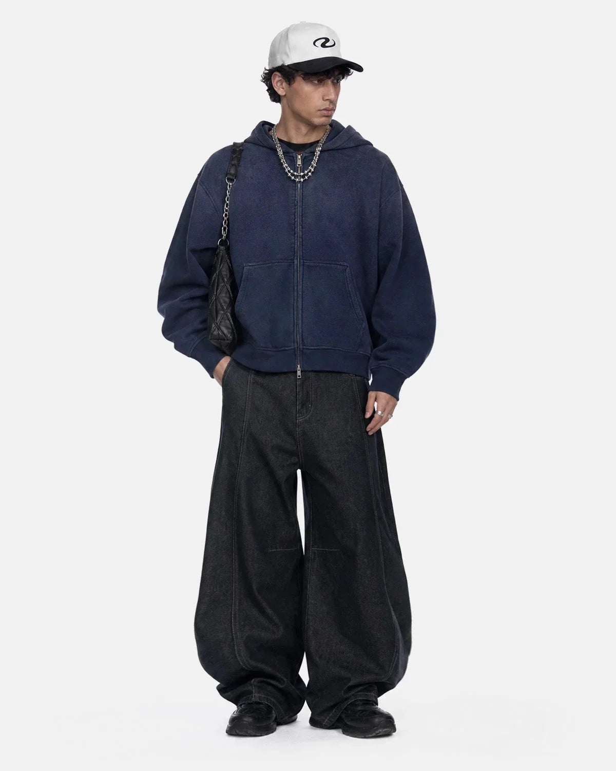Monkey Washed Fleece Boxy Zip-Up Hoodie